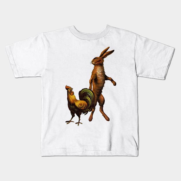 fable chicken and bunny Kids T-Shirt by ysmnlettering